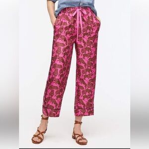 J.Crew Collection Silk Twill Lion Printed Pants